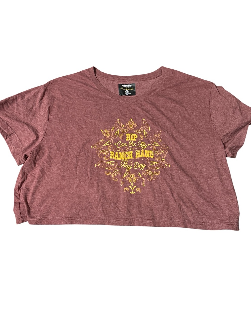 Wrangler x Yellowstone Women's RIP Can Be My Ranch Hand Cropped Graphic Tee - Picture 4 of 5